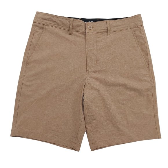 Goodfellow Hybrid Swim Shorts Mens 32 Brown 9" Inseam Lightweight Stretch - Picture 1 of 9